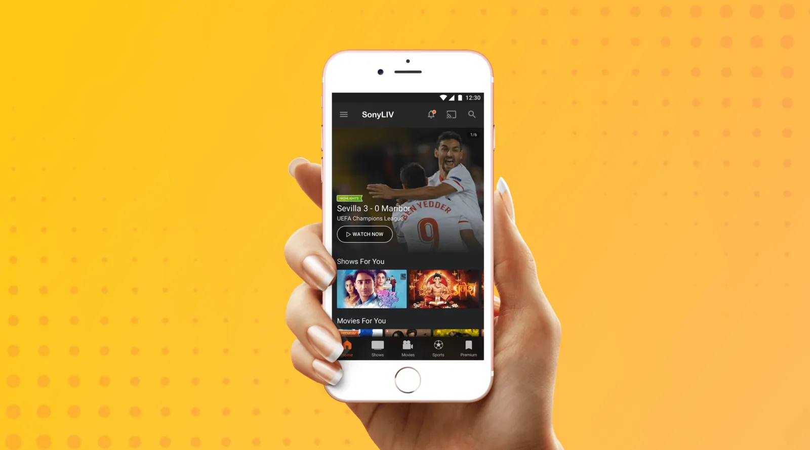 SONY LIV — product screen 1